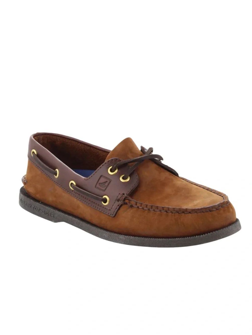 SPERRY AO 2 EYE Men's Brown Two-Tone Leather Boat Shoes NEW